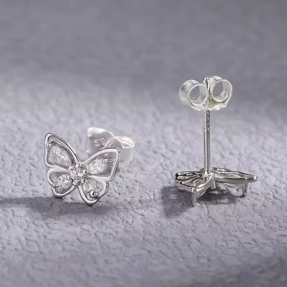 New 925 Sterling Silver Butterfly Earrings